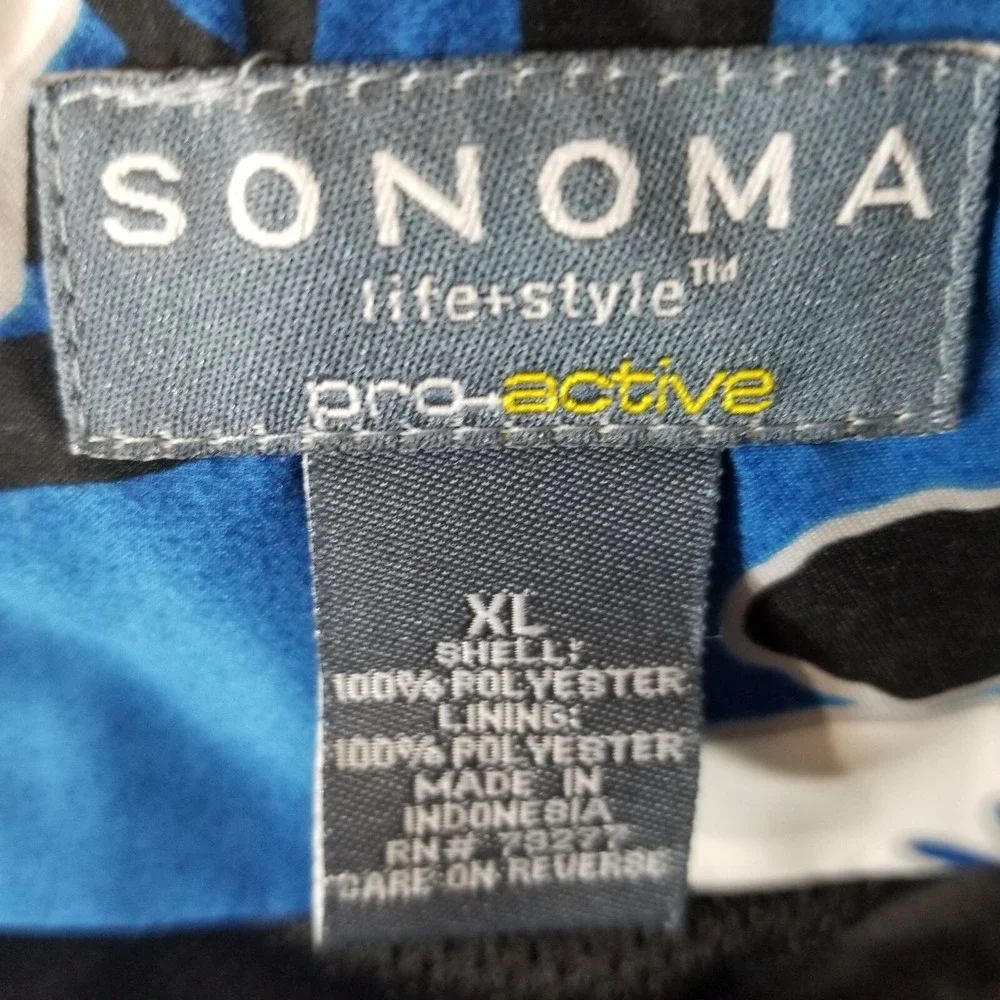 Sonoma swim shorts men's XL extra large blue floral pockets